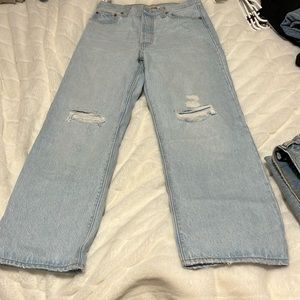 Straight legged Levi’s jeans